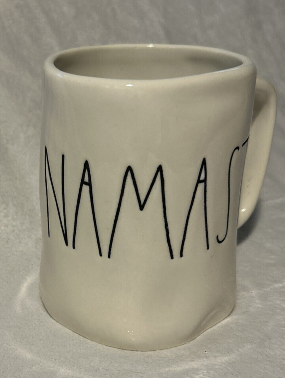 NWT Rae Dunn Coffee Tea Mug NAMASTE LL Hot Yoga Meditation Breathe Peace Workout